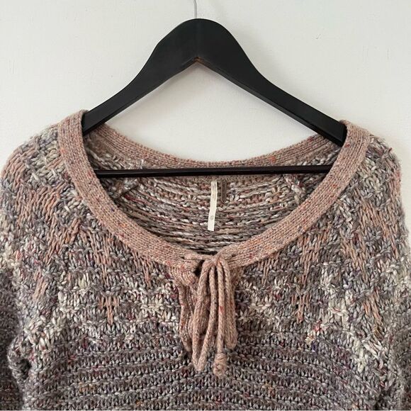 Free People Multicolor Neutral Love Bug Fair isle Nordic Wool Knit Sweater‎ - Picture 10 of 10
